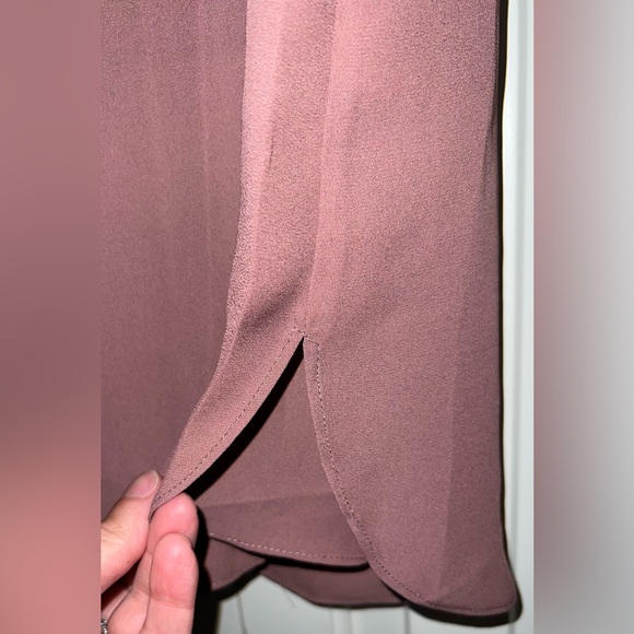Belle by Kim Gravel dusty rose pink woven chiffon pleat  tank blouse Medium 300 - Picture 3 of 8